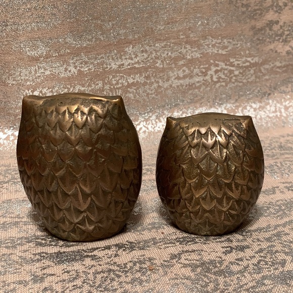Vintage set of MCM brass owls - Picture 6 of 7